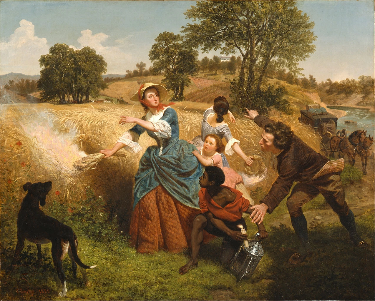La signora Schuyler brucia i suoi campi di grano all'avvicinarsi degli inglesi - Los Angeles County Museum of Art